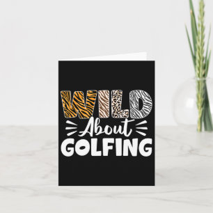 Wild About Golfing Animals Pattern Golfer Leopard  Card
