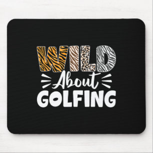 Wild About Golfing Animals Pattern Golfer Leopard Mouse Mat