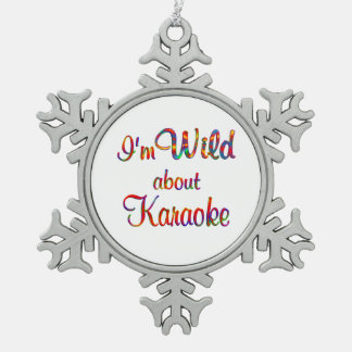 Wild About Karaoke Snowflake Pewter Christmas Ornament