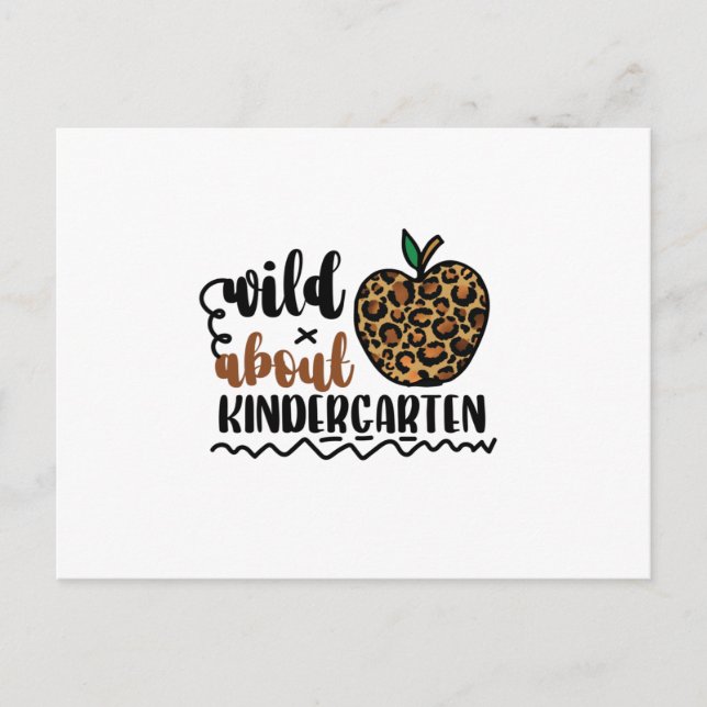 Wild About Kindergarten - Cute Teacher Postcard (Front)