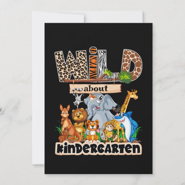 Wild About Kindergarten Invitation (Front)