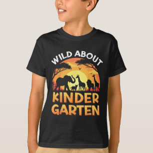 Wild About Kindergarten Zoo Animals Back To School T-Shirt