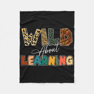 Wild About Learning Leopard Teacher Byck To School Fleece Blanket