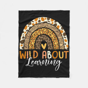 Wild About Learning Teacher Byck To School Leopard Fleece Blanket