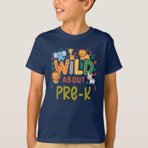 Wild About Pre-K Jungle Safari Animals T-Shirt