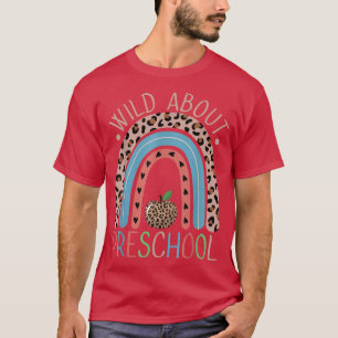 Wild About Preschool Back To School Leopard Rainbo T-Shirt