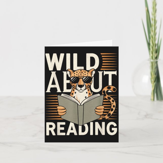 Wild about reading books reader lover librarian card (Front)