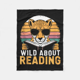 Wild about reading books reader lover librarian fleece blanket