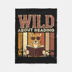 Wild about reading books reader lover librarian fleece blanket
