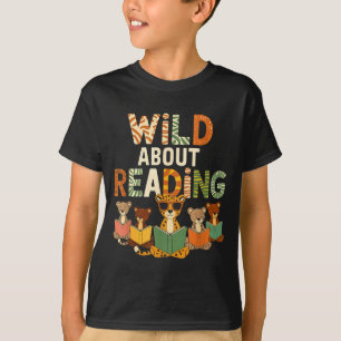 Wild about reading books reader lover librarian zo T-Shirt