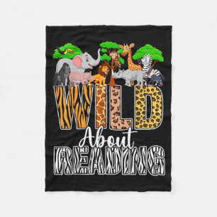 Wild about reading books zoo animals lover teacher fleece blanket