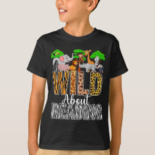 Wild about reading books zoo animals lover teacher T-Shirt