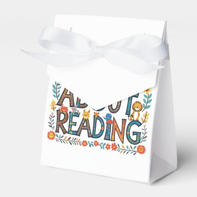 Wild About Reading Cute Jungle Animals Book Lover Favour Box (Front Side)