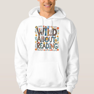 Wild About Reading Cute Jungle Animals Book Lover Hoodie