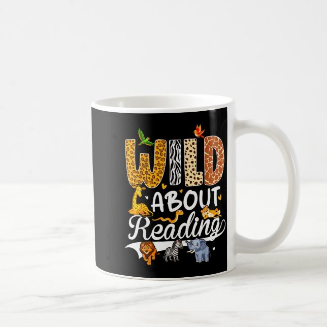 Wild about reading funny book lover bookworm coffee mug (Right)