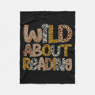 Wild about reading funny book lover bookworm fleece blanket