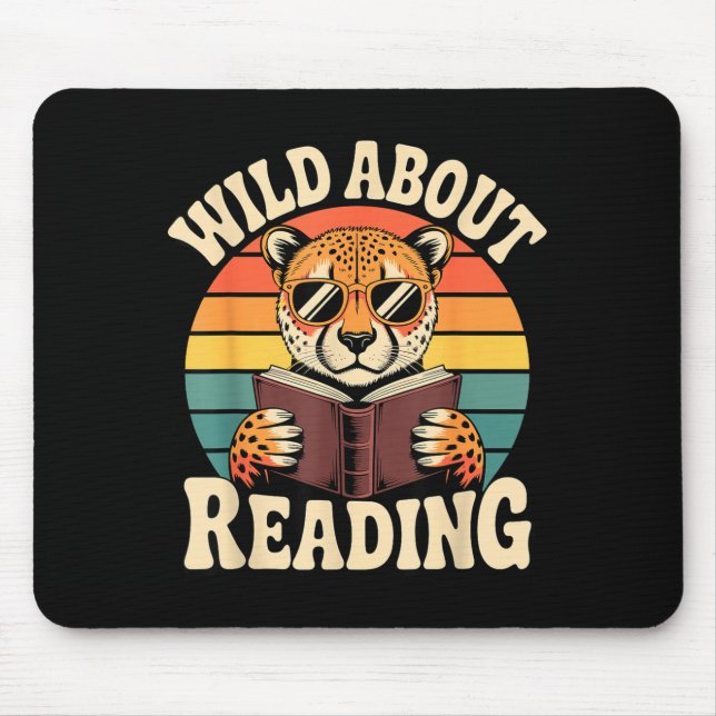 Wild about reading funny reading week  mouse mat (Front)