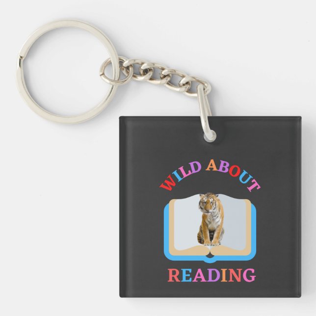WILD ABOUT READING KEY RING (Front)
