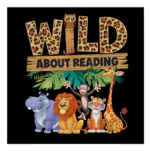 Wild About Reading Leopard Print Cute Zoo Animal