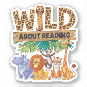 Wild About Reading Leopard Print Cute Zoo Animal