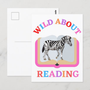 WILD ABOUT READING POSTCARD