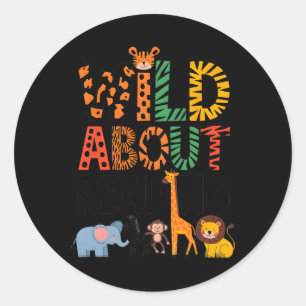 Wild About Reading Teacher Reading Books Back To S Classic Round Sticker