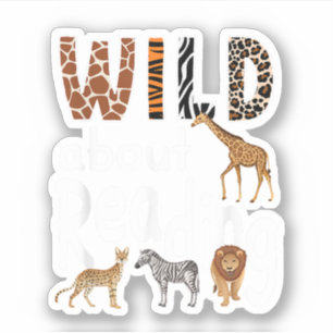 Wild About Reading Zoo Animals Cute Book Lover