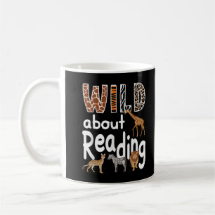 Wild About Reading Zoo Animals Cute Book Lover  Coffee Mug