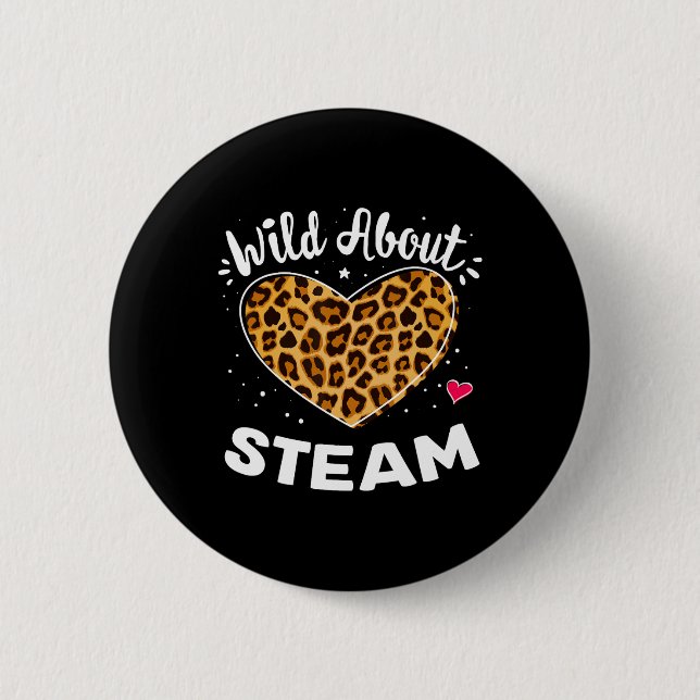 Wild About Steam Leopard Squad Stem Byck To School 6 Cm Round Badge (Front)