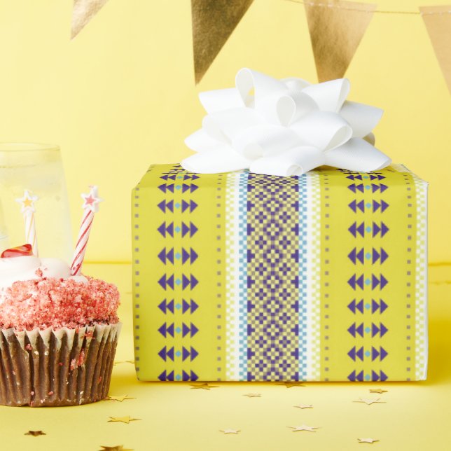 Wild About Yellow Stripes Wrapping Paper (Birthday Party)
