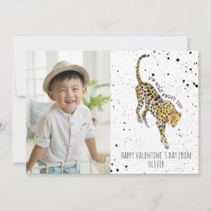 Wild About You Cheetah Valentine Photo Card