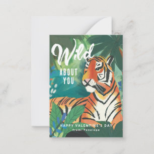Wild About You Jungle Tiger Valentine's Day Card