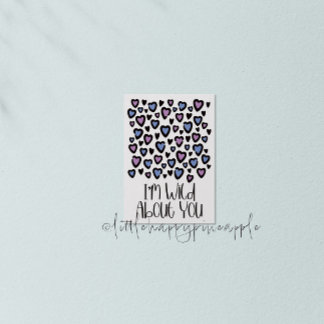Wild About You Purple Hearts Valentine's Card