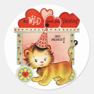 Wild About You   Valentine   Round Stickers