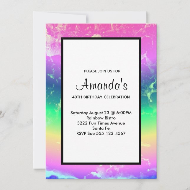 Wild Abstract with Rainbow Colours Generic Party Invitation (Front)