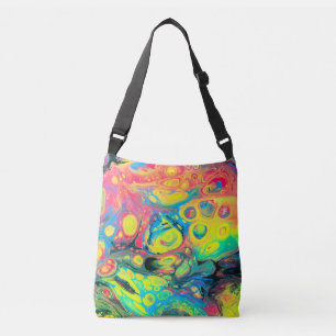 Wild Acrylic Fluid Art Abstract Crossbody Bag