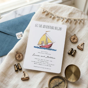Wild Adventure Baby Shower Sailboat Invitation