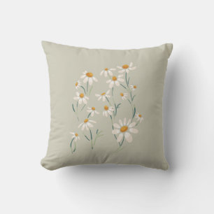Wild Aesthetic Chamomile Camomile Delicate Flowers Cushion