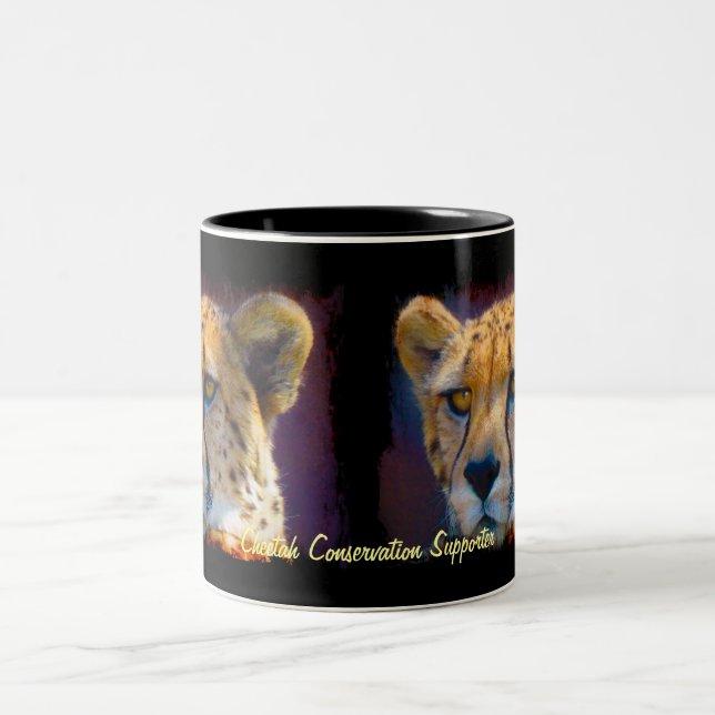 Wild Africa Animal-lovers Big Five Cheetah Two-Tone Coffee Mug (Center)