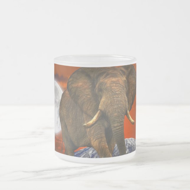 Wild Africa Animal-lovers Big Five Frosted Glass Coffee Mug (Center)