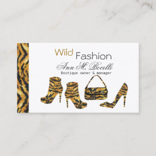 Wild Africa Stripes Cougar Fashion Boots Designer Business Card