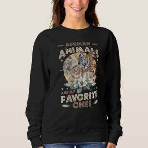 Wild African Animal Elephant Lion Zebra Giraffe S Sweatshirt
