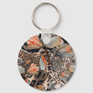 Wild African Animal Skin Pattern Key Ring