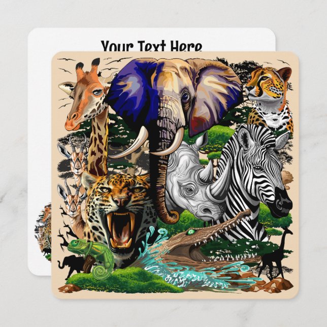 Wild African Savanna Animals (Front/Back)