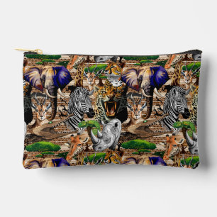 Wild African Savanna Animals Accessory Pouch
