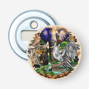Wild African Savanna Animals Bottle Opener