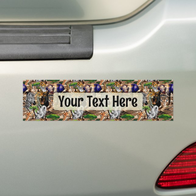 Wild African Savanna Animals Bumper Sticker (On Car)