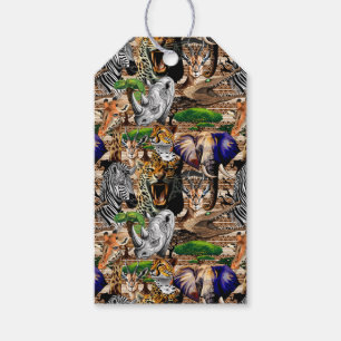 Wild African Savanna Animals Gift Tags
