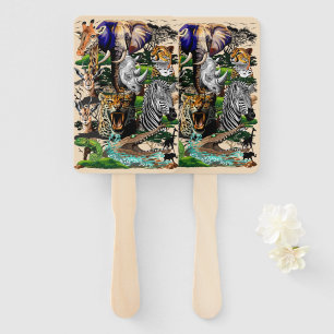 Wild African Savanna Animals Hand Fan