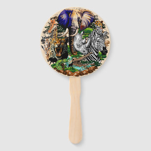 Wild African Savanna Animals Hand Fan